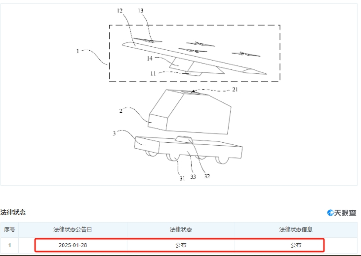 清華大學(xué)、奇瑞汽車股份有限公司申請的“分體式飛行汽車”專利公布