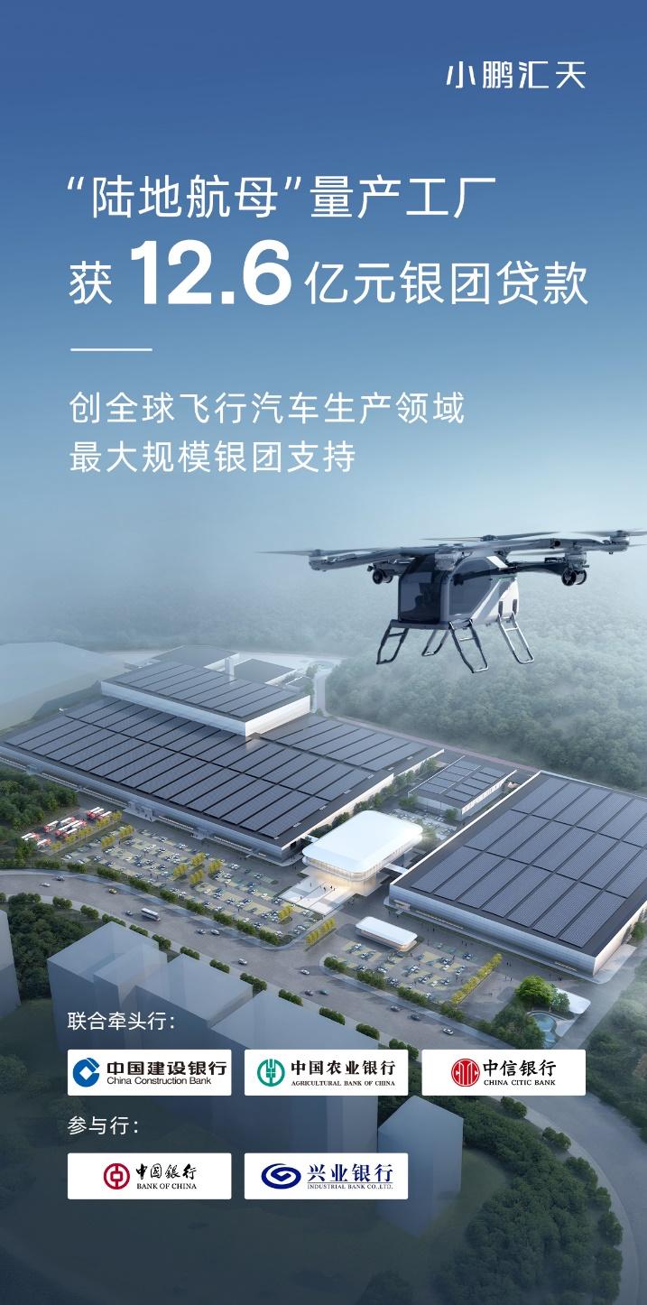 五家銀行聯(lián)合向小鵬匯天提供12.6億元銀團(tuán)貸款，用于支持飛行汽車智造基地的建設(shè)(圖1)